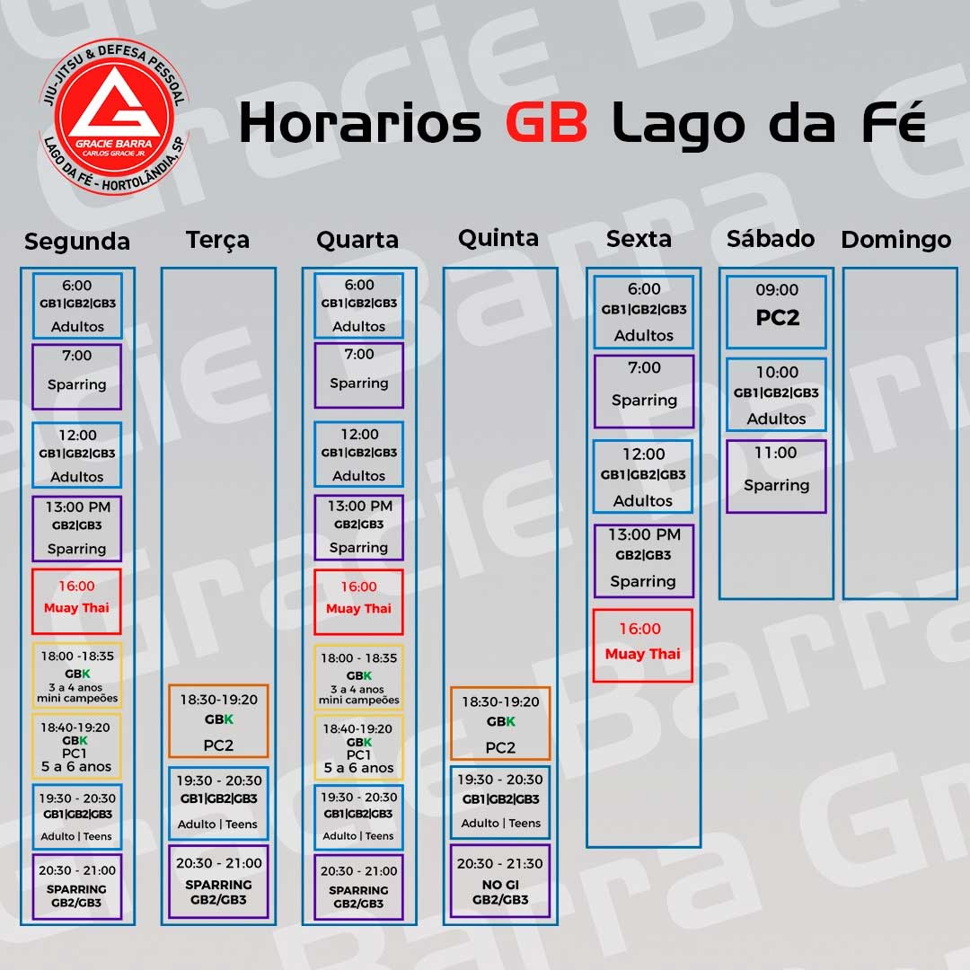 grade de aulas